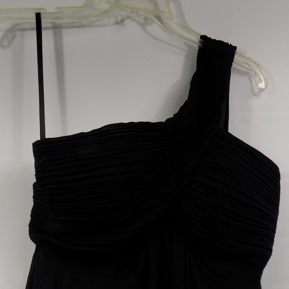 Ever Pretty Black Pleated Bodice One Shoulder Dress Size 4 NWT - Picture 6 of 12
